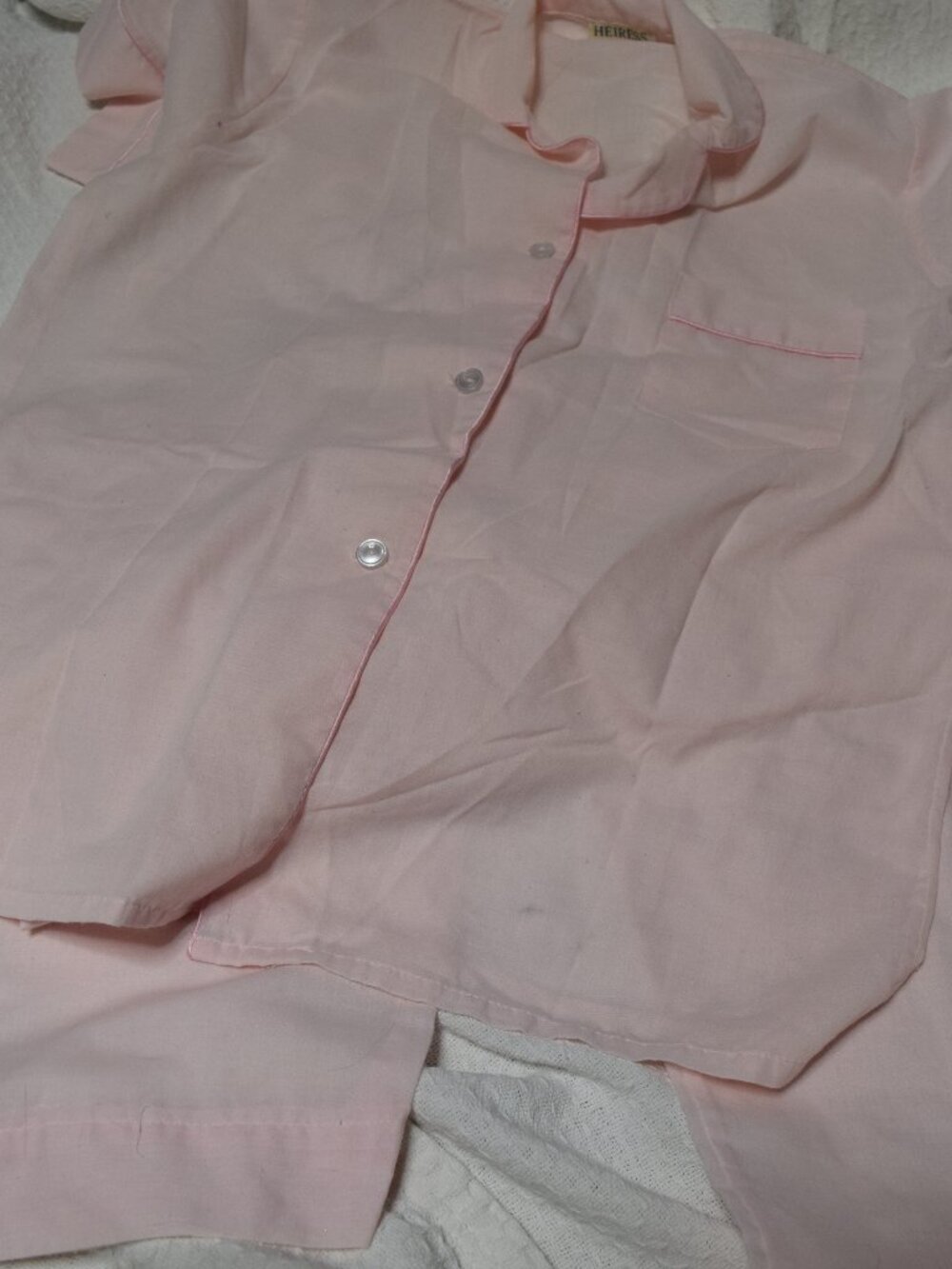 Vintage Heiress 2-Piece Pajama Set, Pale Pink Size 36